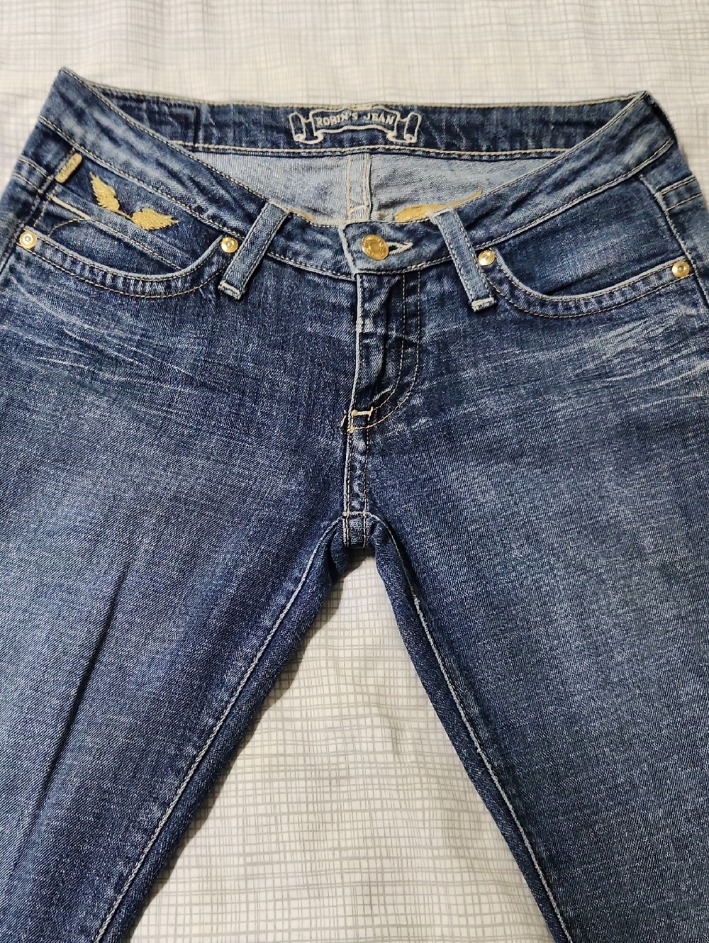 Robin's Jean Indigo Skinny Jeans with Gold Accents